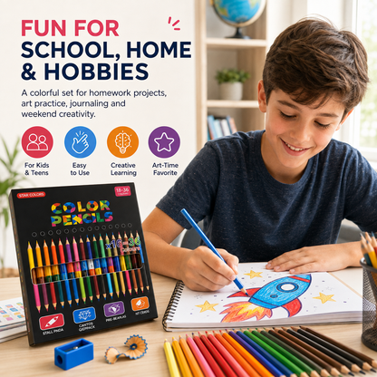 🎨 36-Color Double-Ended Colored Pencils Set with Sharpeners