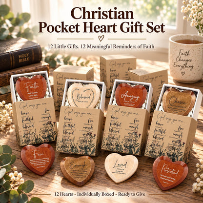 🔥Hot Sale🔥 - ✝️ Christian Pocket Heart Gift Set(Set of 12)