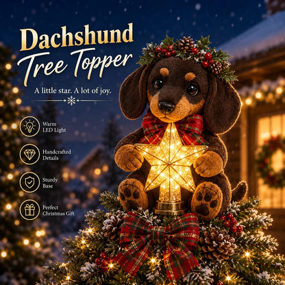 🐶 Christmas Glow Pup Tree Topper — Lighted Puppy Star for Dog Lovers