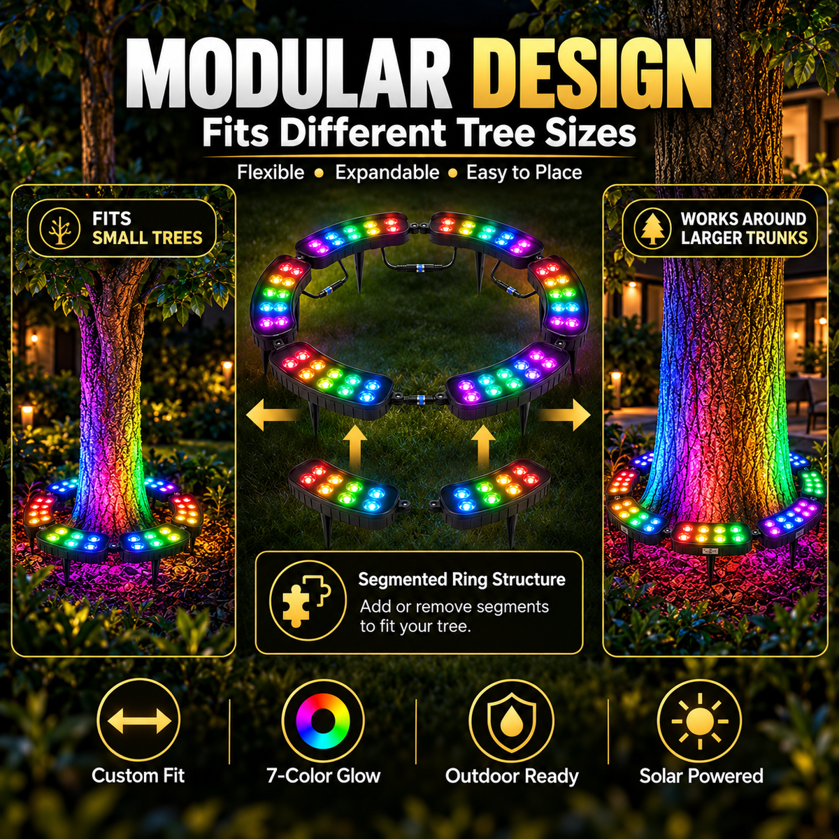💜💙💚 One Tree. Endless Colors. – Solar RGB Landscape Ring Light