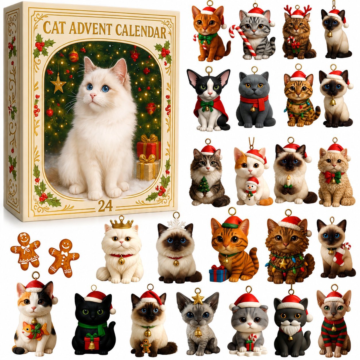 🐱Cat Lovers Advent Calendar 2026 - 24 Festive Cat Figurines