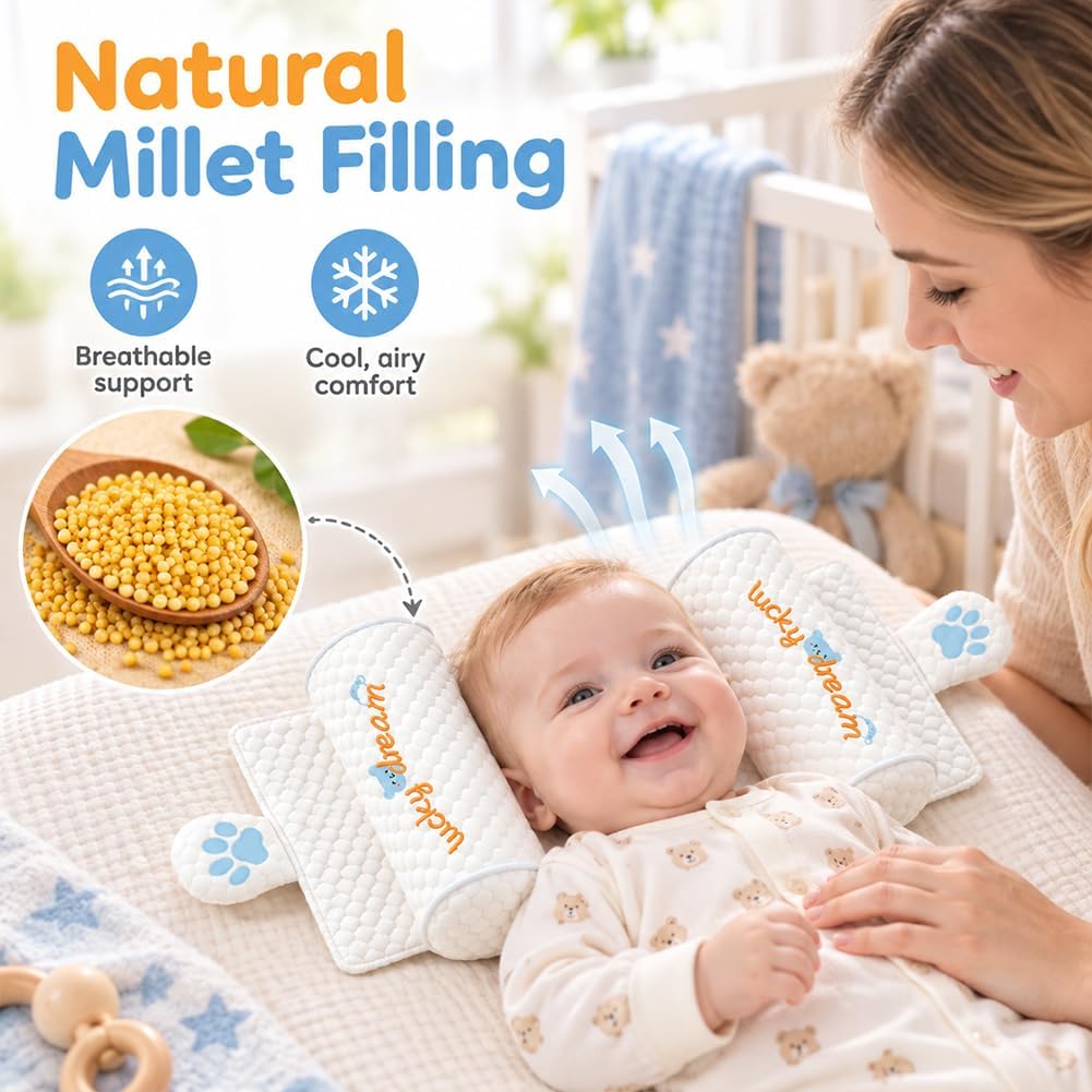 ⭐🧸 Adjustable Baby Pillow – Soft & Breathable Support for 0–6 Months