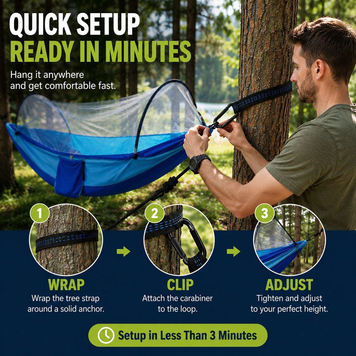 2-in-1 Mosquito Net Camping Hammock – Your Comfortable Escape Outdoors