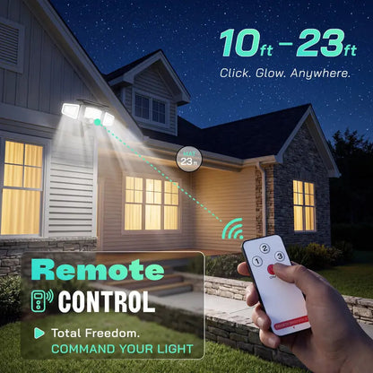 ☀️ Clip-On Solar Motion Sensor Light – 3-Head Lighting, Remote Control & USB-C Charging