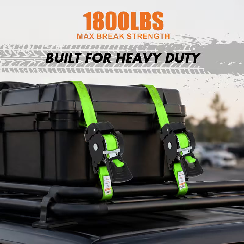 🚚 Automatic Retractable Ratchet Tie-Down Strap – 13FT Cargo Securing Strap