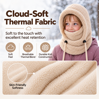 🔥 49% OFF – 3-in-1 Kids' Winter Hood – Soft Fleece Hat, Face Cover & Neck Warmer❄️🧣