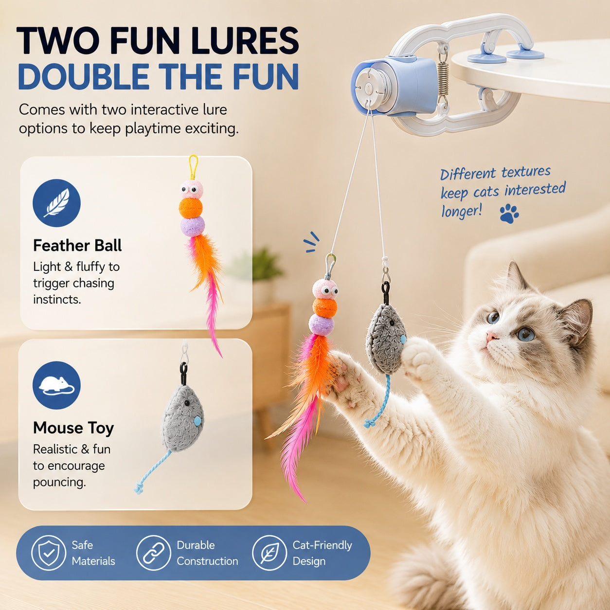 🐱 Automatic Interactive Cat Toy – Clip-On Hands-Free Play