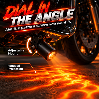 🔥 Motorcycle Flame Ground Projector Kit – Dual 12V Adjustable Underbody Lights
