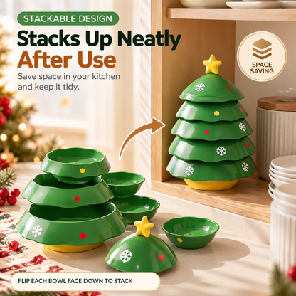 🌲Christmas Tree Stackable Dip Bowl Set – 5 Mini Serving Bowls