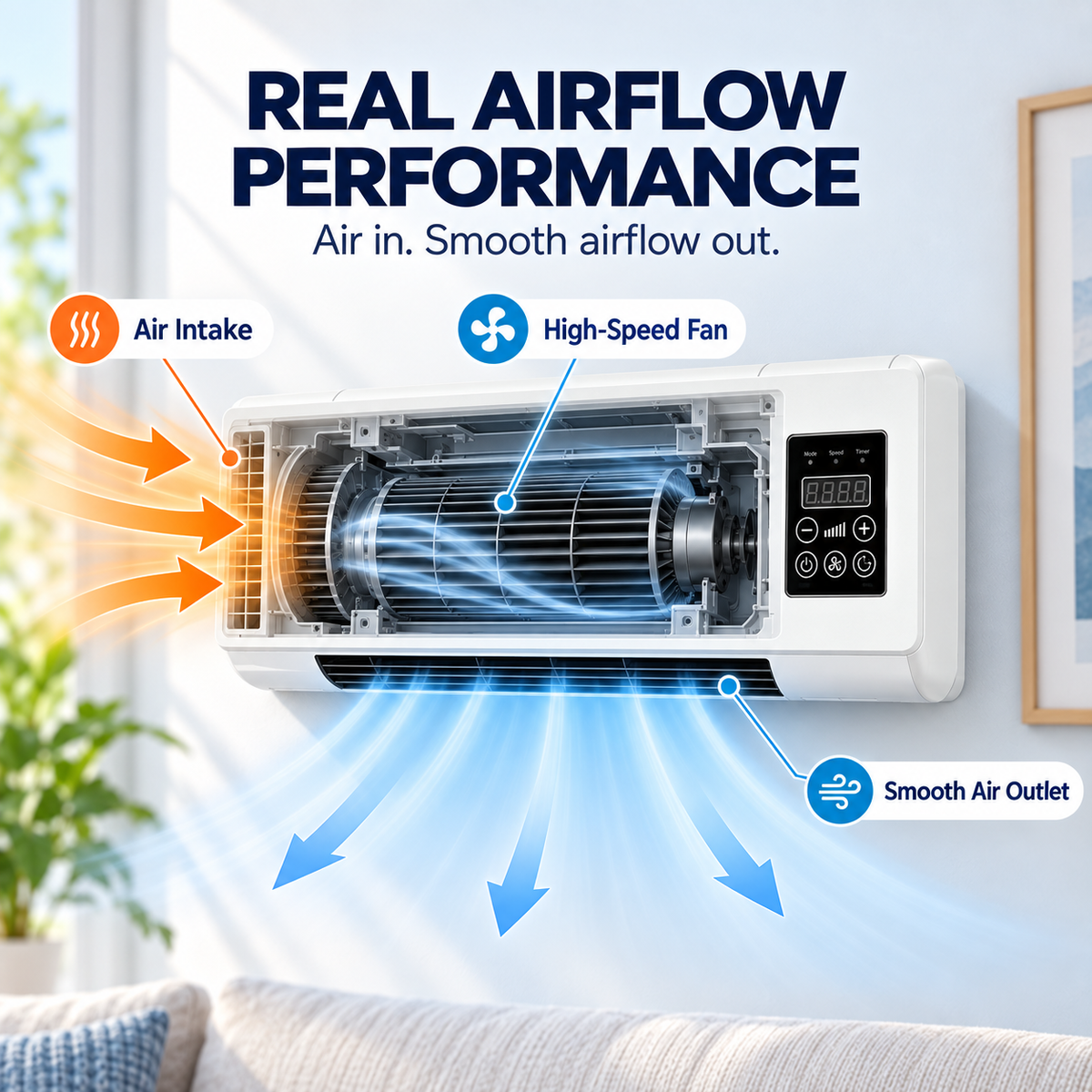 ❄️🔥 2-in-1 Wall-Mounted Cooling & Heaing Unit – Remote Control