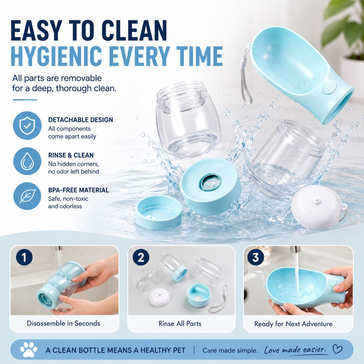 3-in-1 Portable Dog Water Bottle|Water • Food • Waste Bags — Everything Your Pet Needs On The Go