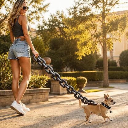 🔗 Oversized Chain-Style Dog Leash – Lightweight Statement Lead for Small Dogs