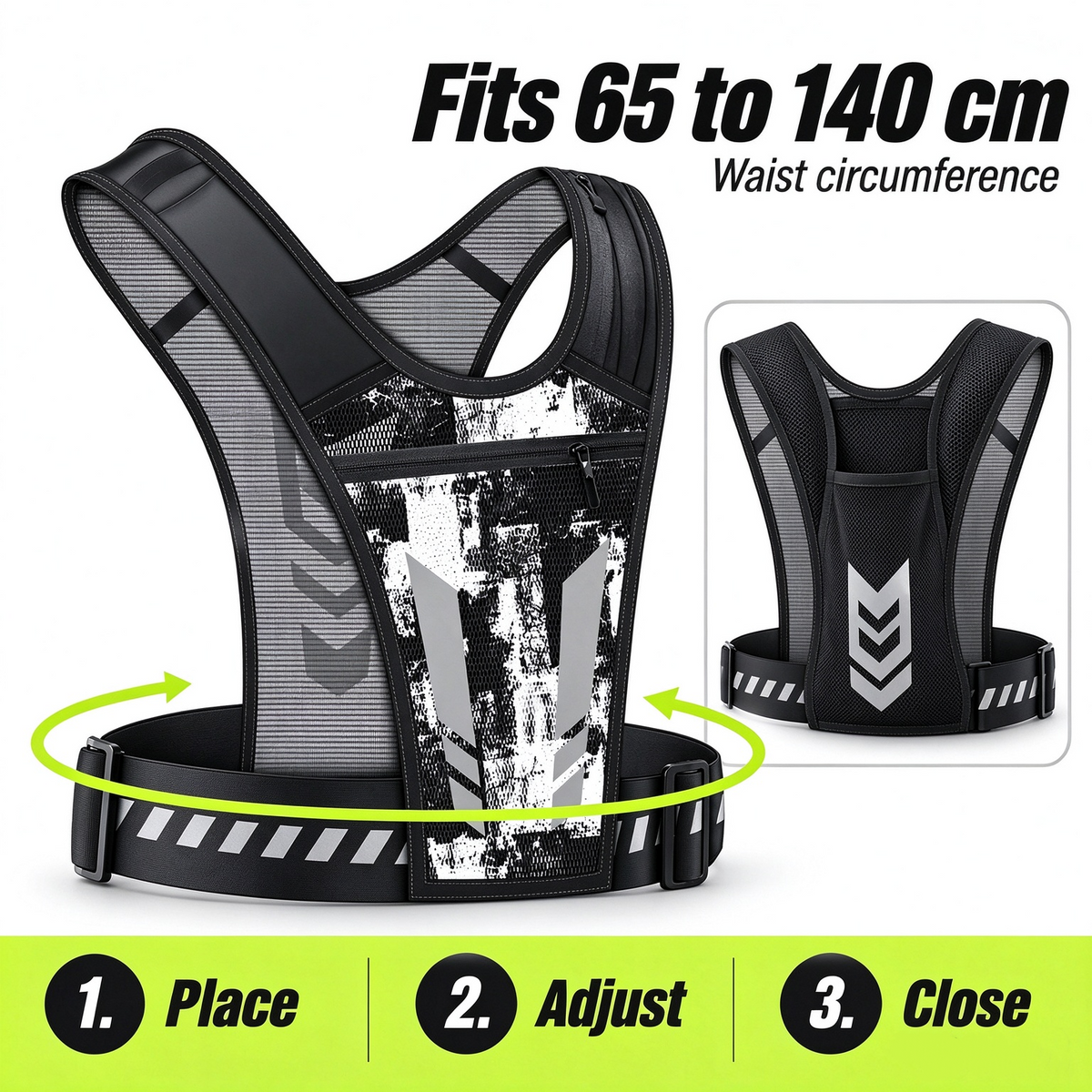 Hands-free reflective running vest