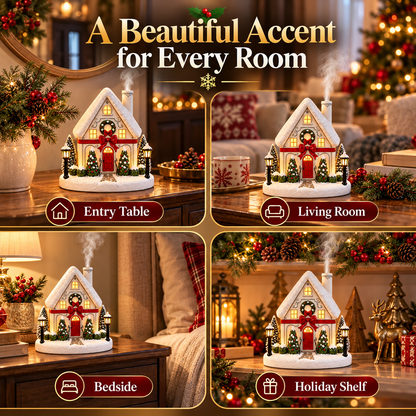 🎄 A Christmas Cottage That Comes to Life – Light-Up Aroma Diffuser with Chimney Mist