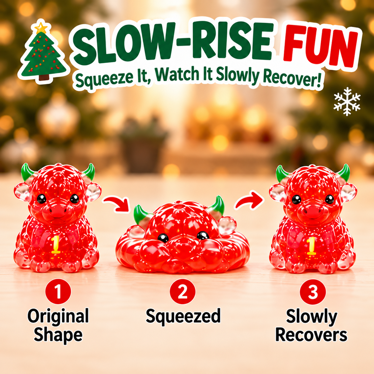 🐮 31-Day Highland Cow Christmas Countdown Calendar – Slow-Rise Squishy Toys