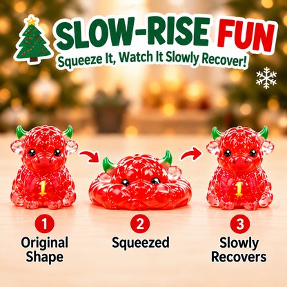 🐮 31-Day Highland Cow Christmas Countdown Calendar – Slow-Rise Squishy Toys