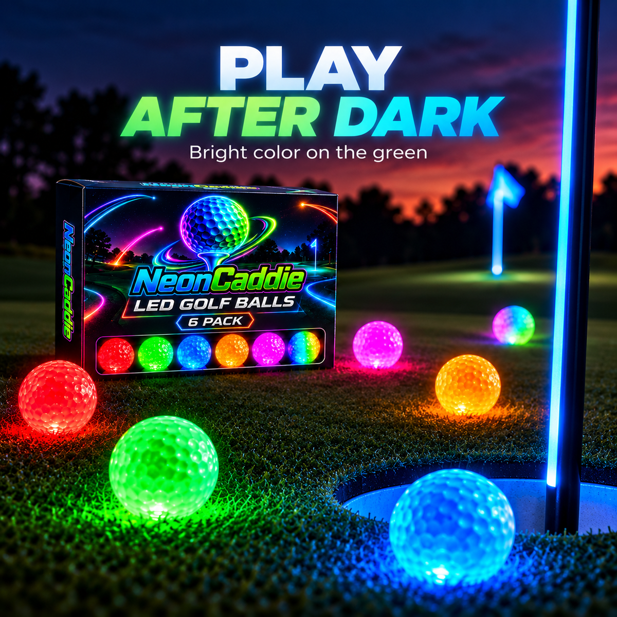 ✨ Impact-Activated LED Golf Balls – Light Up Your Evening Round