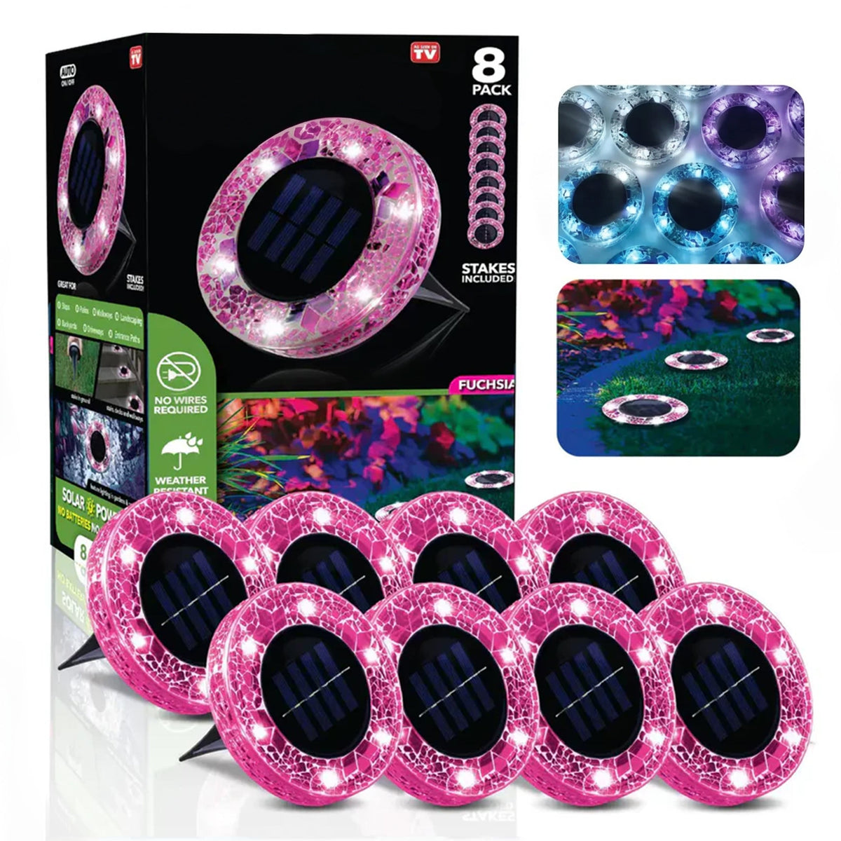 🌙 Glowing Mosaic Solar Garden Lights – Automatic Pathway Glow