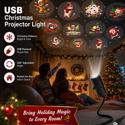 🎄Plug‑and‑Play HD Holiday Projector, Multi‑Scene Projection Light for Christmas, Halloween & Faith‑Themed Decor