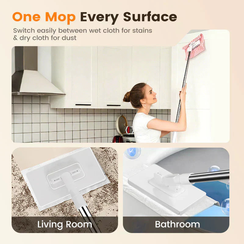 🎉Flash Sale(🚀50%OFF)🧹Disposable Dust Mop with 10 Reusable Cloths
