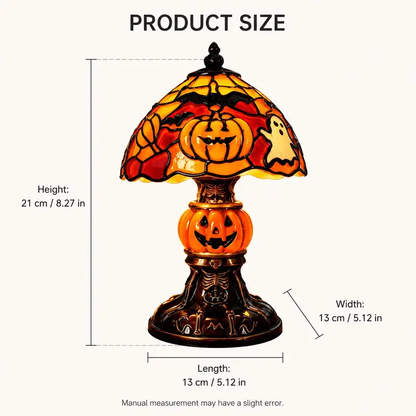 Vintage Pumpkin Bat Halloween Table Lamp
