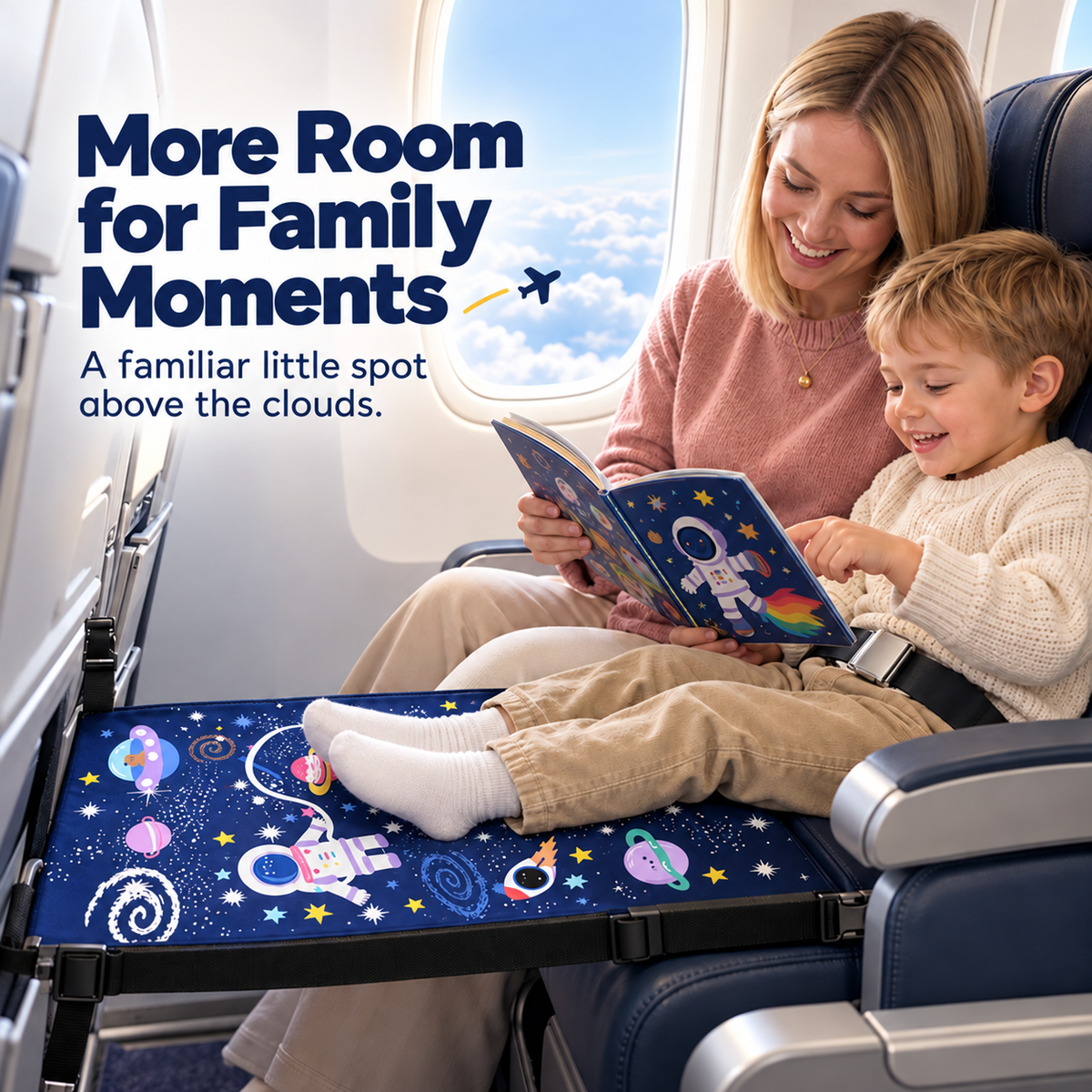 ✈️ Kids’ Airplane Seat Extender – Foldable Travel Leg Rest, No Inflation Needed 🚀