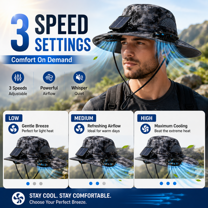 🔥HOT SALE NOW 45% OFF🔥Solar Cooling Sun Hat – Portable Fan Cap