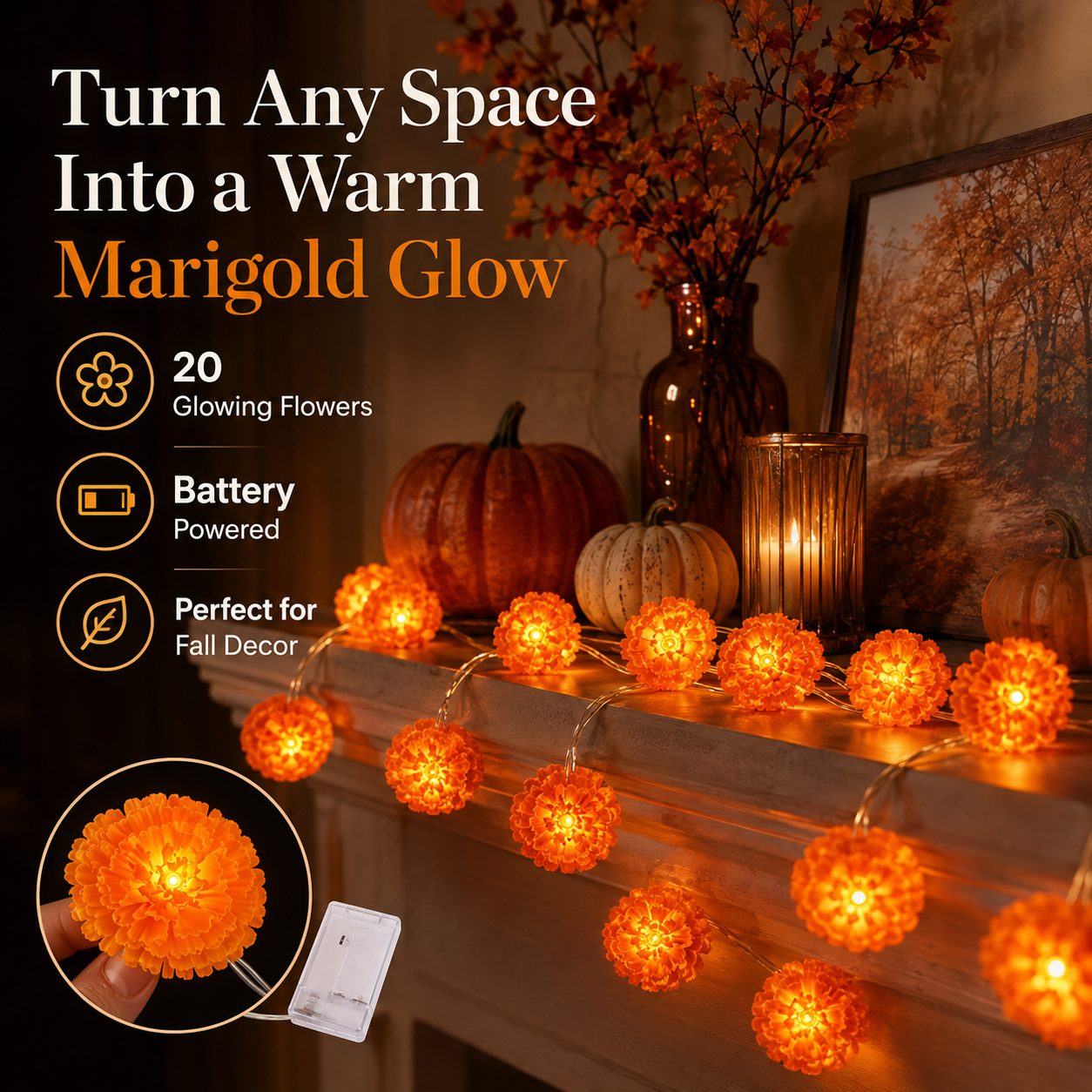 Marigold Flower StringLights