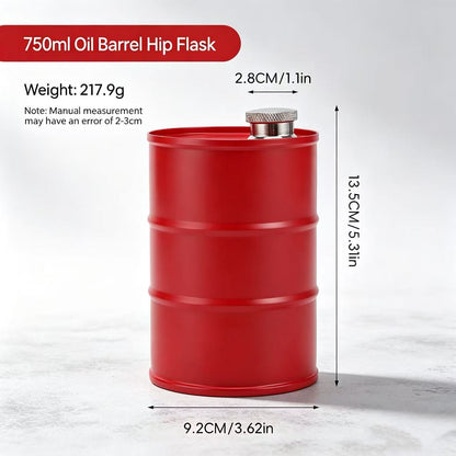 🛢️ Oil Drum Barrel Cup — Stainless Steel Industrial-Style Drinkware