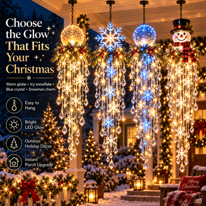 ✨❄️Crystal Cascade Christmas Light — LED Hanging Porch Decoration