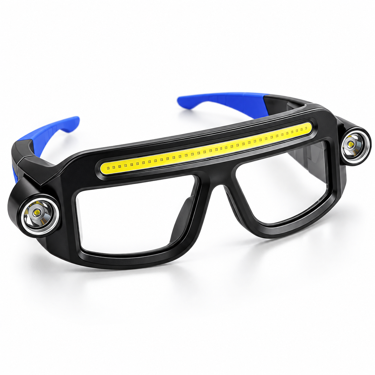 🔥 Hands-Free LED Work Glasses – Wide Front Beam + Dual Side Spotlights