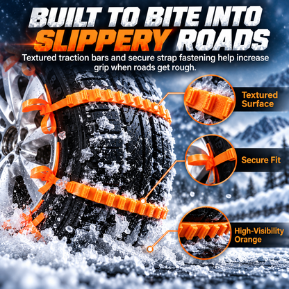 Emergency Tire Traction Straps – Snow, Ice & Mud Roadside Backup ❄️