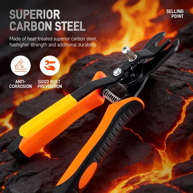 Heat-treated carbon steel push-to-connect remover pliers