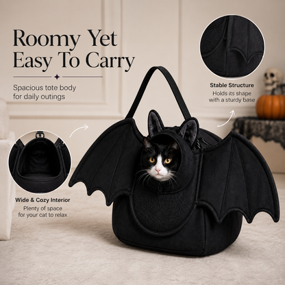 🦇 Batwing Cat Carrier Bag – Cozy, Stylish & Perfect for Every Cat 🐾
