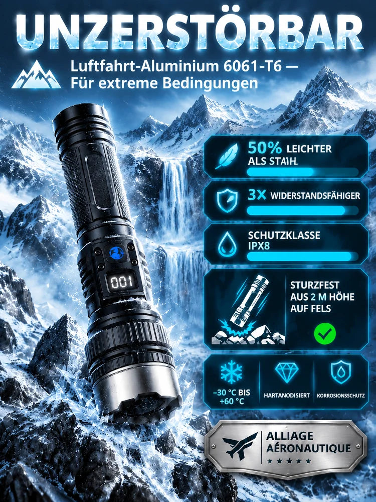 🔦【Ultra Bright Sky Cannon】Ultra-bright white laser flashlight, rechargeable and portable for emergencies