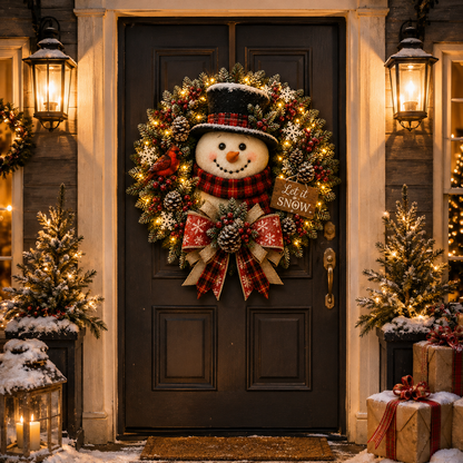 🔥Hot Sale 49% OFF-⛄ Snowman Glow Christmas Wreath