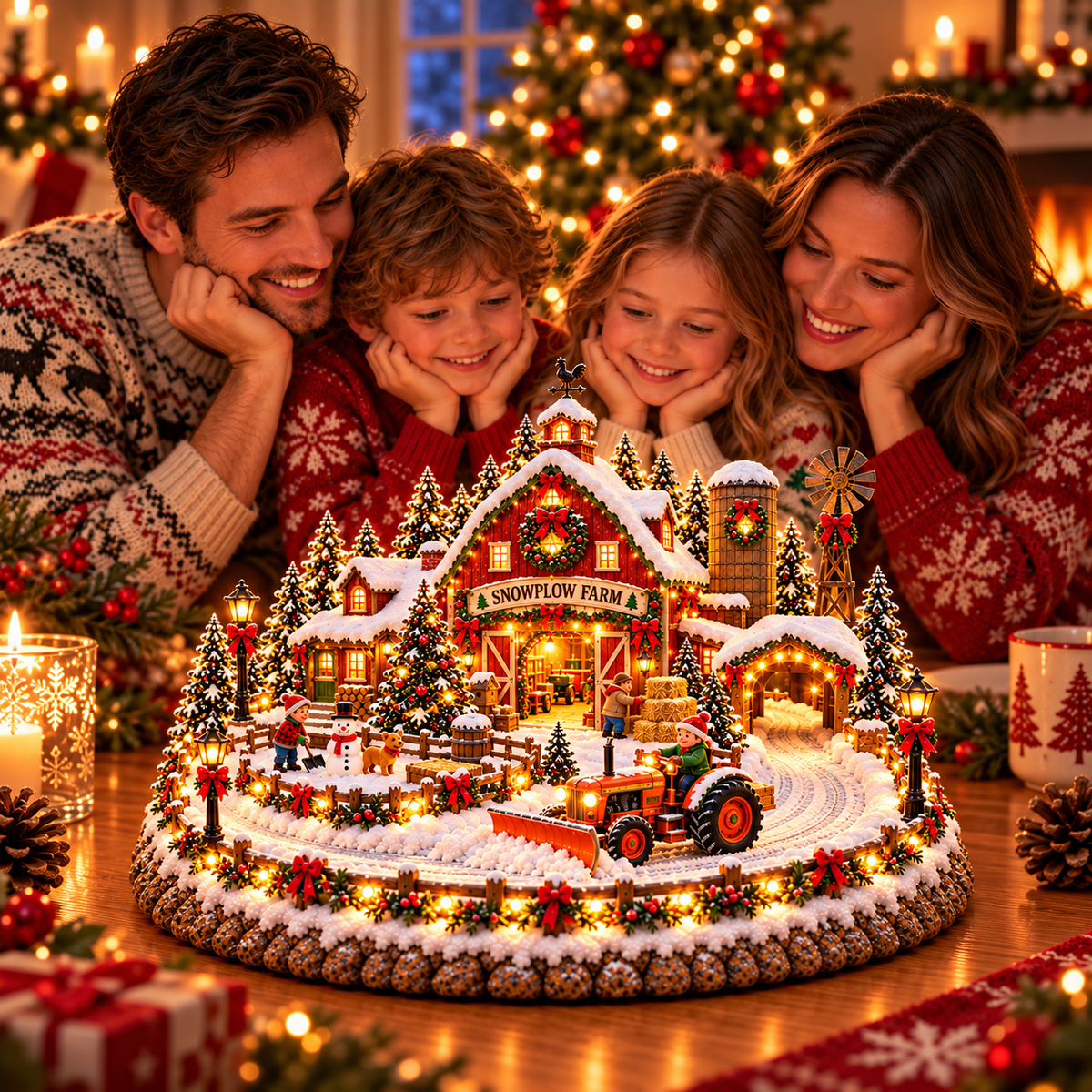 🚜 Animated Christmas Snowplow Farm Village | Lighted Holiday Display