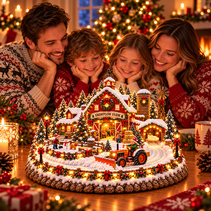 🚜 Animated Christmas Snowplow Farm Village | Lighted Holiday Display