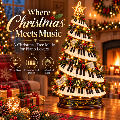 🎹 Piano Christmas Tree Light – Musical Tabletop Christmas Decoration for Piano Lovers