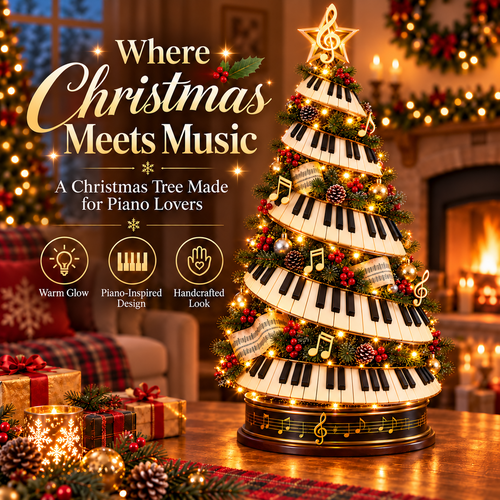 🎹 Piano Christmas Tree Light – Musical Tabletop Christmas Decoration for Piano Lovers