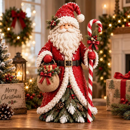 Christmas decorative figure in the shape of a Christmas tree – Santa Claus, snowman & Christmas witch with festive details