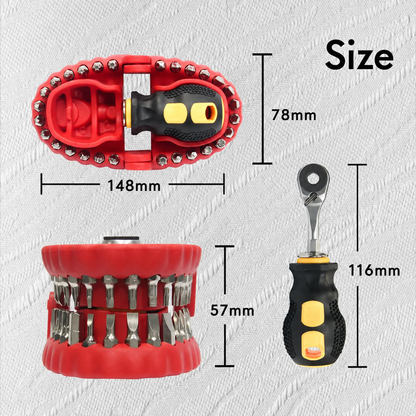 30-in-1 Tooth-Shaped Drill Bit Holder & Screwdriver Bit Set