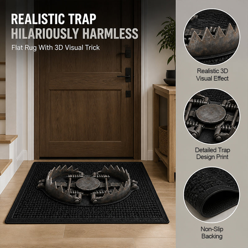 🎃 3D Trap Illusion Door Mat – Funny Halloween Prank Entrance Rug
