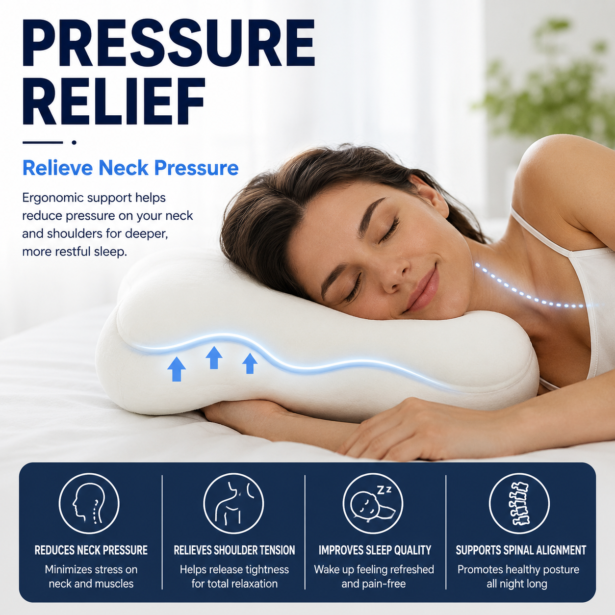 💤Cloud-shaped neck support slow rebound memory foam pillow