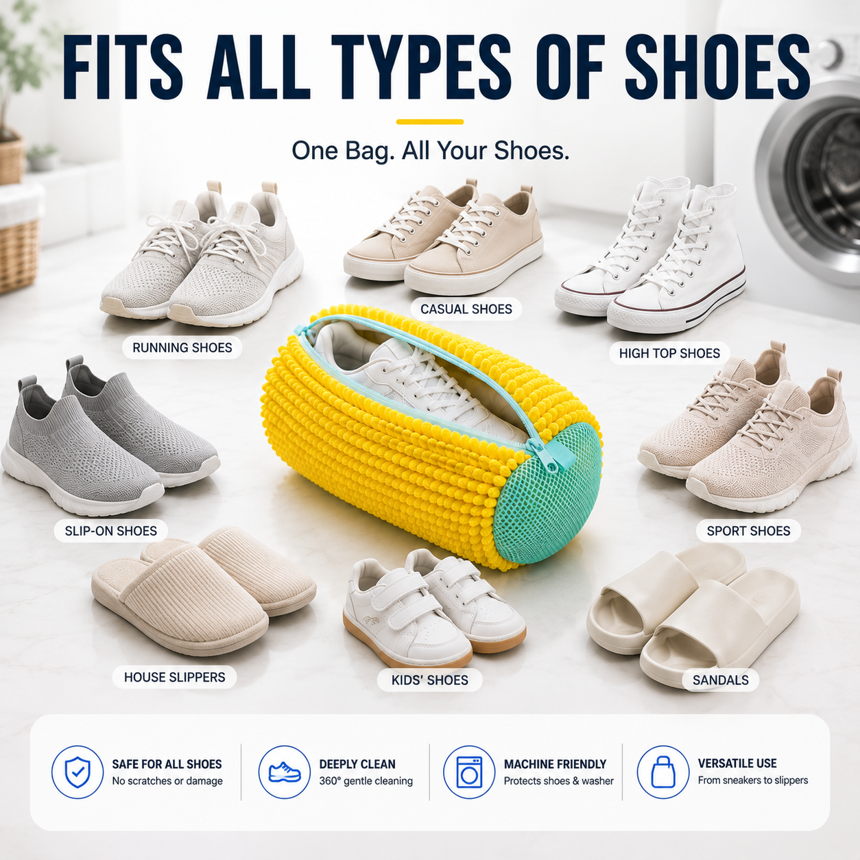 👟No-Scrub Shoe Washing Bag – Clean & Protect Your Sneakers In The Washing Machine