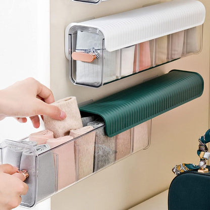 🏠Clear Wall Mounted Organizer, Punch-Free Multi-functional Storage Box, Clear Wall Mounted Drawer Organizer