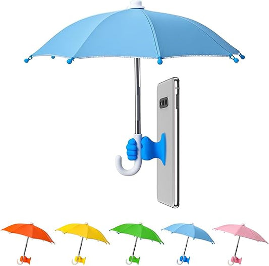 ☀️ Mini Phone Sun Shade Umbrella – Suction-Cup Phone Stand