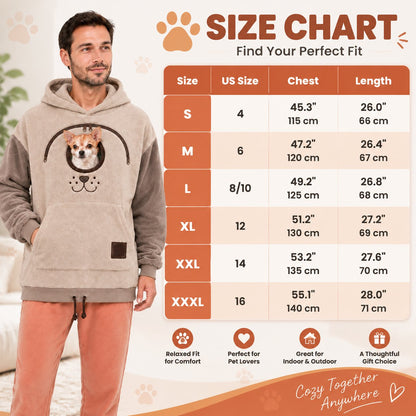 🐾 Dog & Cat Cuddle Hoodie – Oversized Cozy Hoodie with Front Pet Pouch