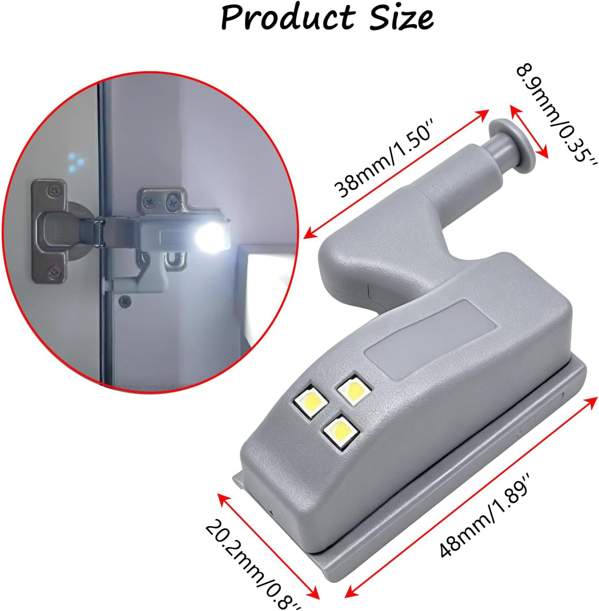 ✨ 6-Pack Hinge LED Cabinet Light – Open the Door, Light Comes On