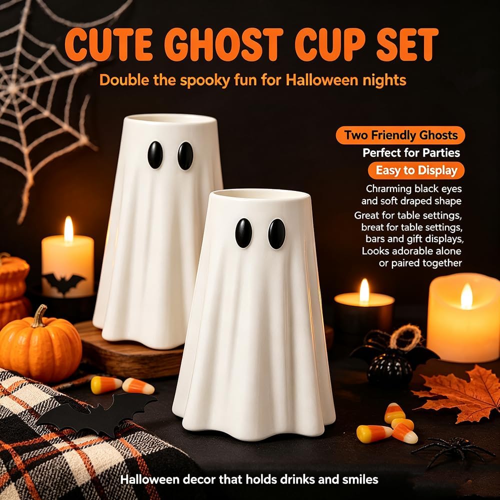 👻Halloween Ghost Witch Hat Tumbler Straw Cup